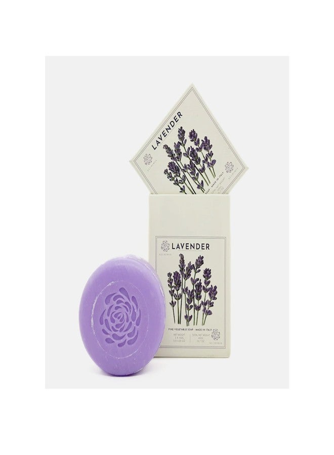 Alchimia Gift Box Set of 3 x 5.25 Oz Luxury Vegetable Soap Bar, Made In Italy (Lavender) - Image 2